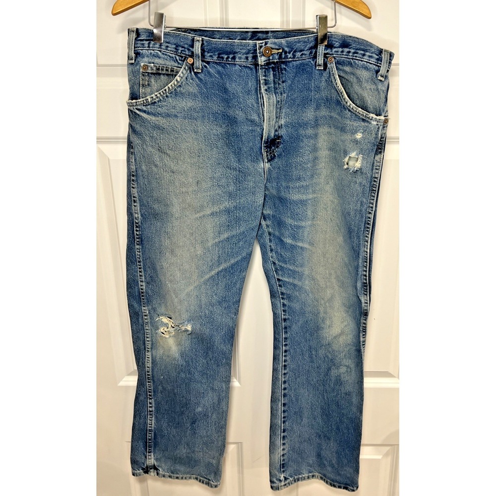 Dickies W416K48 Distressed Jeans 36x30 Heavy Wear Thrashed Work Denim Faded